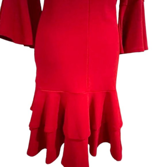 Boston Proper Beyond Travel Flare  Double Ruffled Party Cocktail Dr… - Picture 13 of 16